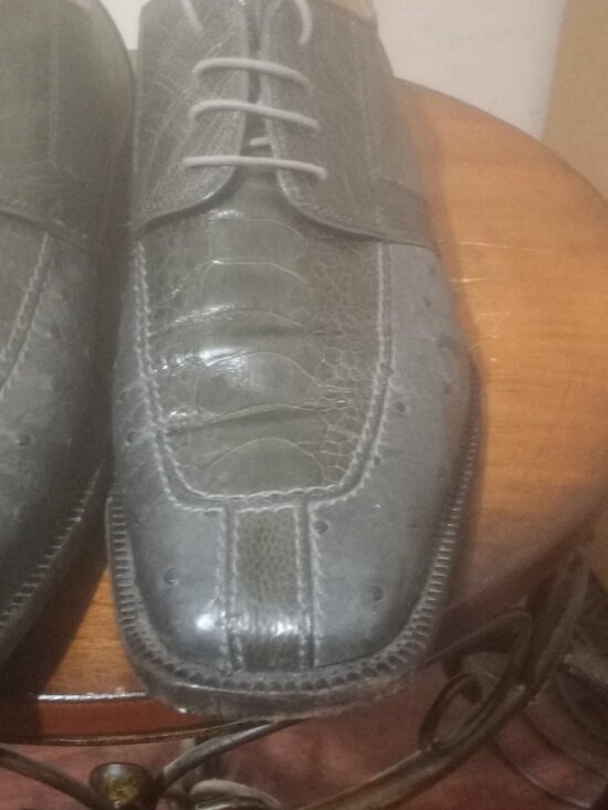DAVID EDEN Exotic Gray Blue Crocodile Ostrich Leather Dress Shoes Mens Sz 11 main image 8